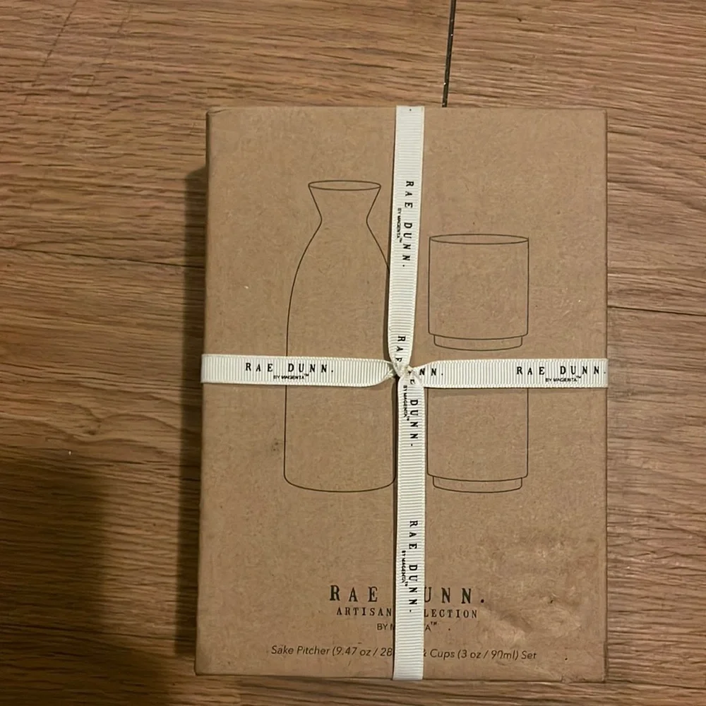 Rae Dunn Black Ceramic Sake Set | Pitcher + 2 Cups | Gift Set